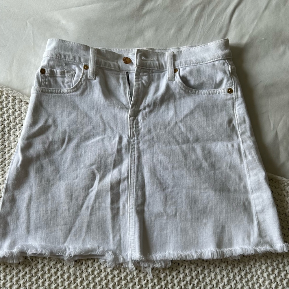 White Free People Jean Skirt